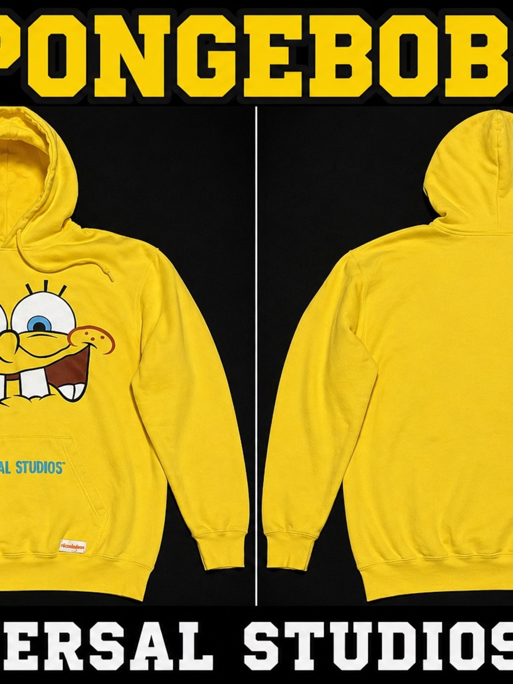 Nickelodeon Yellow Hoodie with Orange Logo Tag